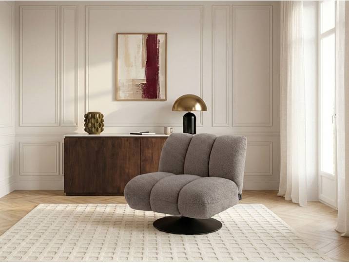 Fauteuil pivotant JANISSAIRE tissu bouclette