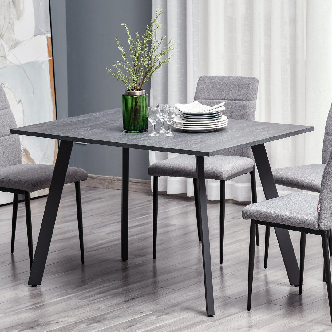 Ivy Bronx Claunch Metal Base Dining Table Gray