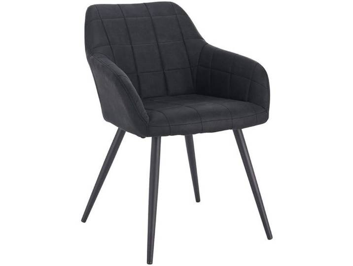 WOLTU Chaise de salle à manger rembourrée en tissu scientifique Chaise de cuisine pieds en métal Anthracite