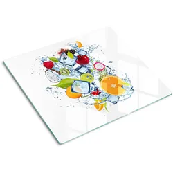 GLASPLATTE 60x52 cm Obst und Eis