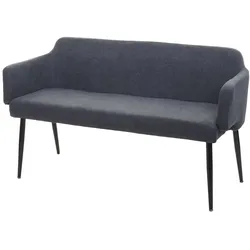 BERLINLODGE Sitzbank | HxBxT 77x133x56cm | Sitzhöhe 48cm | Esszimmerbank Bank Polsterbank Garderobenbank Rückenlehne Armlehne Stoff/Textil 133cm | Anthrazit