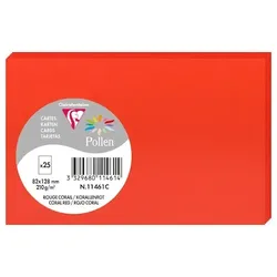 Pollen 250x Pollen, Karten 82x128 mm, 210g - Korallenrot 11461C