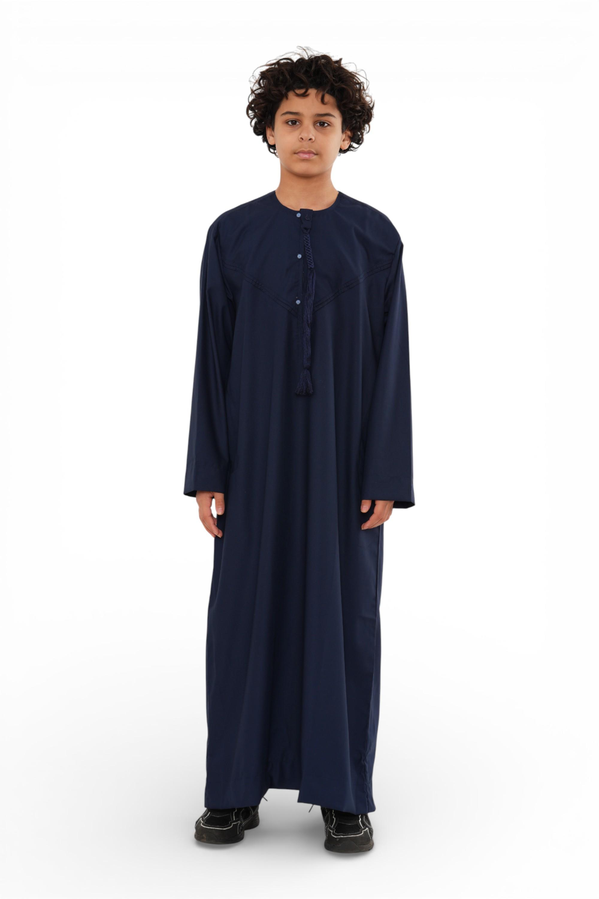 Kinderen jongens Eid marineblauw Marokkaanse Jubba gewaad Djellaba Ramadan Eid Thobe - K-HM11