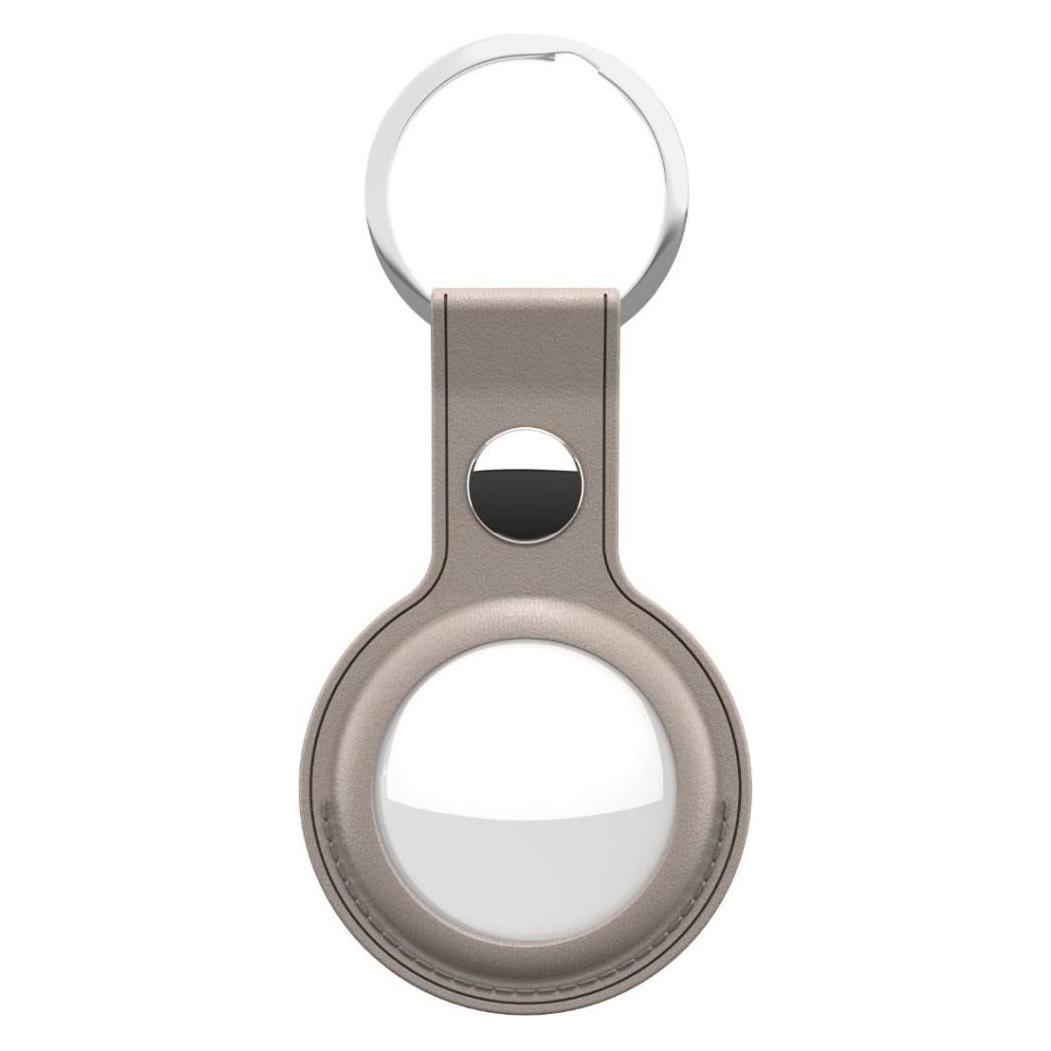Keybudz Leather Keyring for AirTag (Color: Sandy Beige) (AT_S1_SBG)
