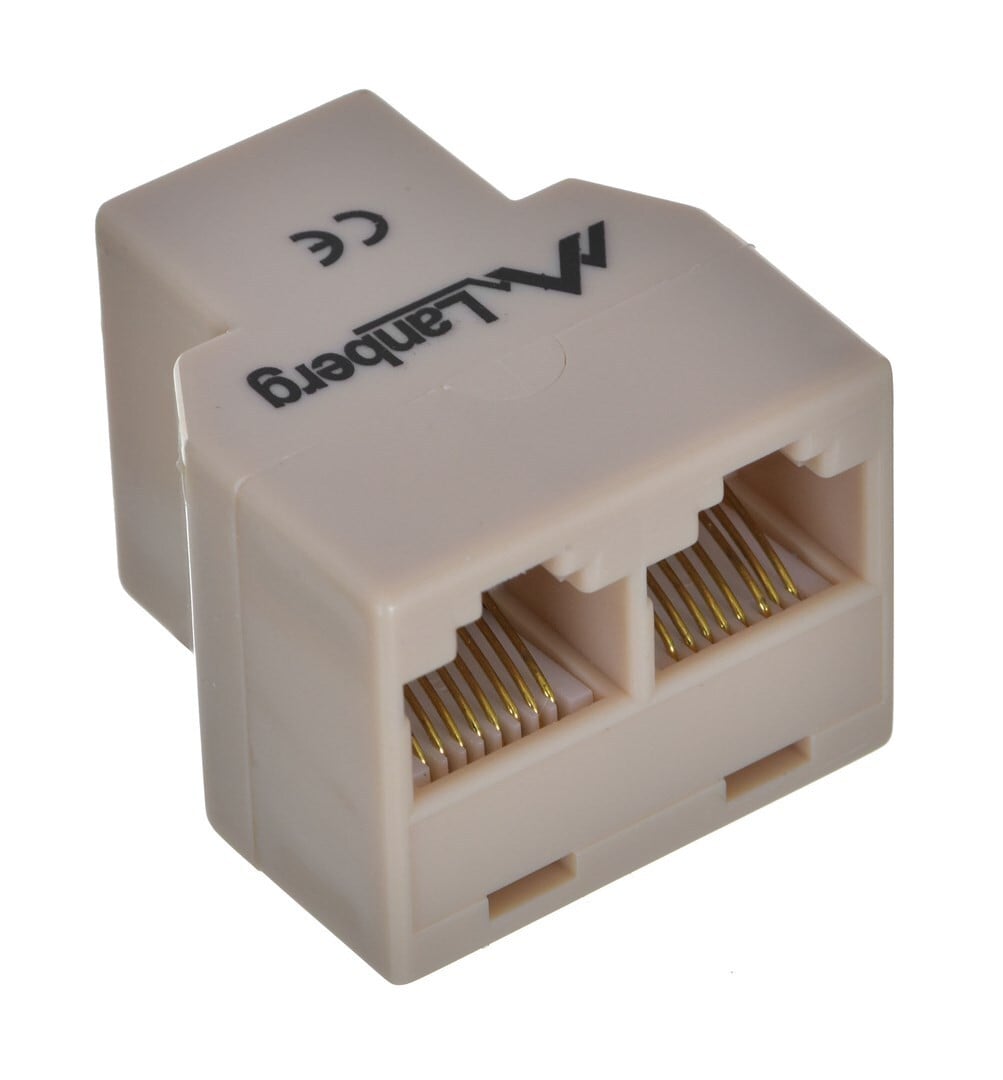 Lanberg AD-RJ45-2RJ45-OU netwerksplitter, beige