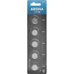 Absina Knopfzelle CR1616, 50 mAh, Lithium, 5 Stück