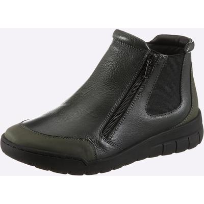 Stiefelette CASUAL LOOKS, Damen, Gr. 39, khaki, Glattleder, Nubukleder, Schuhe Stiefelette
