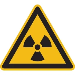 König Werbeanlagen Warnschild, Warnung vor radioaktiven Stoffen oder ionisierender Strahlung W003 - ASR A1.3 (ISO 7010) - 100 mm Folie selbstklebend