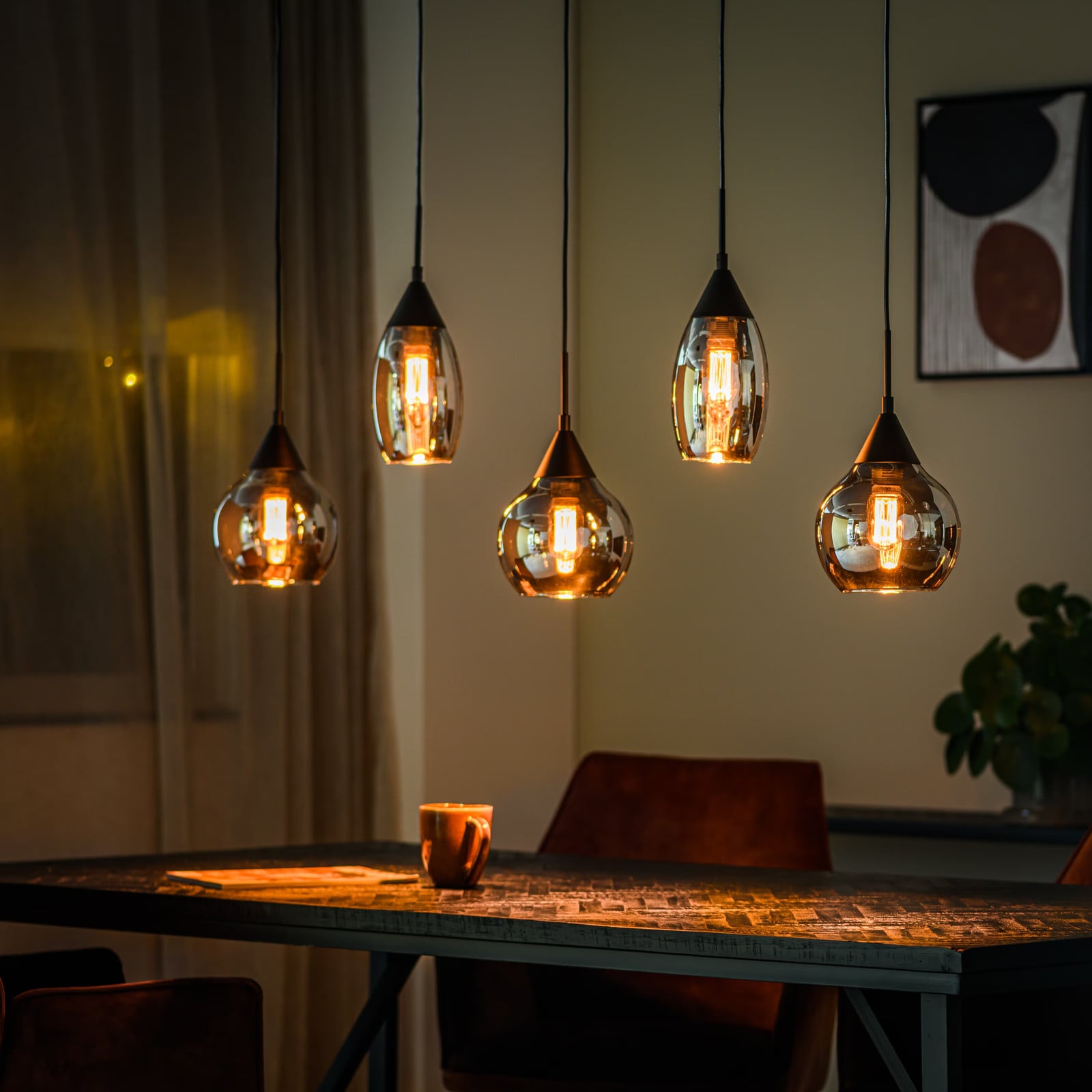 BASE Hanglamp Nino 5-lampig - Smoke