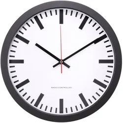 Wanduhr, MXP301201 Funk Wanduhr 300 mm x 45 mm Schwarz (30 cm)