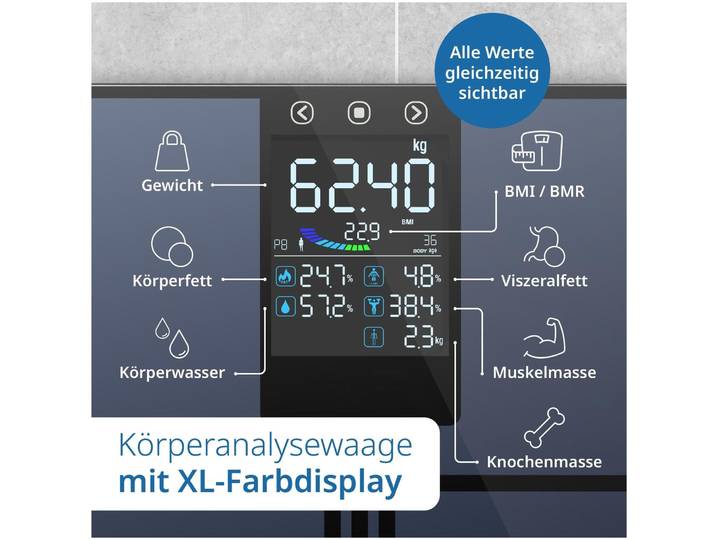 Personenwaage ADE - Farbe: blau - Material: Kunststoff