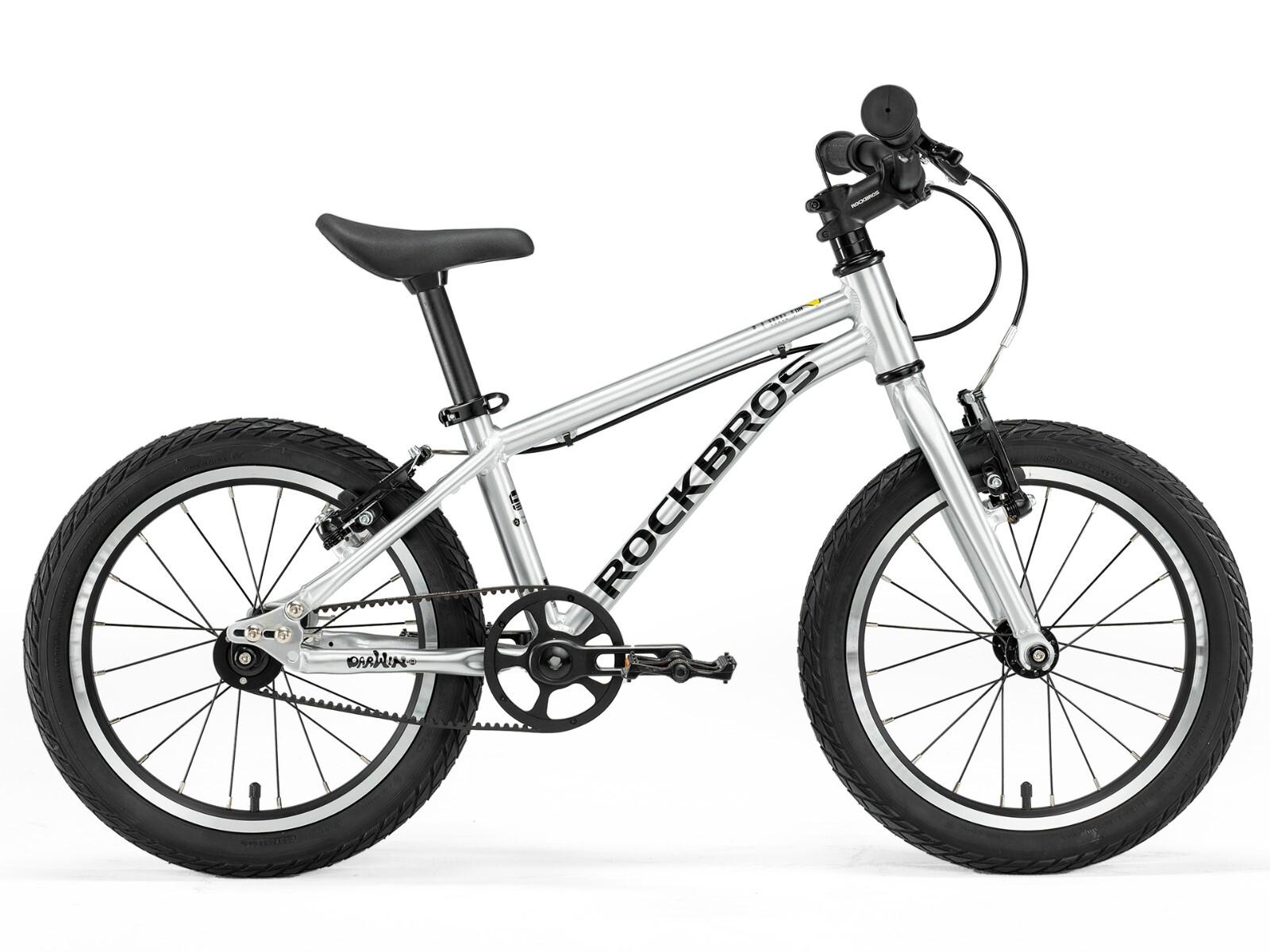 ROCKBROS Darwin - Riemenantrieb Fahrrad Sicherheits-V-Bremse Leicht & Sicher für Anfänger Silber 20" Upgrade für Kinder 6-10 Jahre