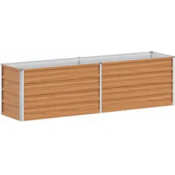 Helloshop26 - Erhöhter Metallpflanzkasten im Industriestil schickes Design für Garten oder Terrasse 160 x 40 x 45 cm hellbraun 02_0059014