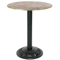 RestooTab - Tisch Versailles Ø60cm Dekor griechischer marmor kanten messingfarben