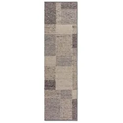 TISCA Läufer Loft 70 x 250 cm Schurwolle Grau