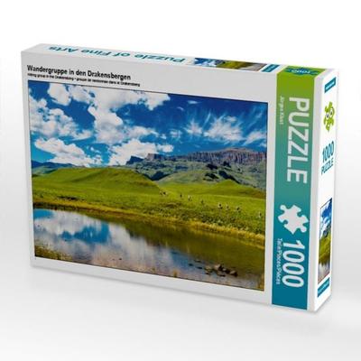 CALVENDO Puzzle Wandergruppe in den Drakensbergen | 1000 Teile Lege-Größe 64 × 48 cm Foto-Puzzle für glückliche Stunden