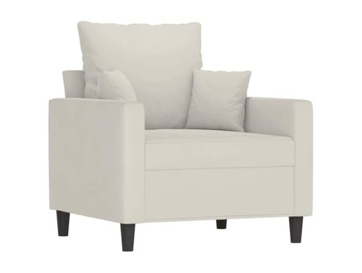 GHVBNMF Sessel Samt Creme Polstersessel mit Metallgestell 60 cm Modernes Design für Wohnzimmer und Schlafzimmer. Dicke Schaumstoffpolsterung bietet hervorragenden Komfort zum Lesen.