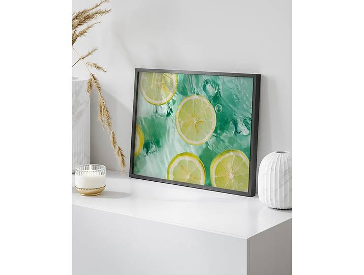 Kunstdruck Sea Lemons Abdeckung: Acrylglas Rahmen: Buche, lackiert Multicolor 32 x 42cm