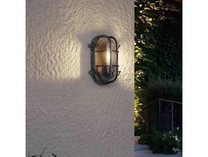 Applique murale d'extérieur argentée ovale IP44 - Noutica