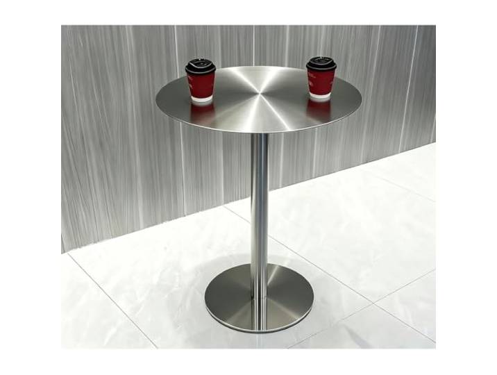 LIHDNGXM Moderner minimalistischer runder Beistelltisch aus Edelstahl, vielseitiger Bistro-Bartisch für Wohnzimmer, Café, Bar und Restaurant(Round,70cm)
