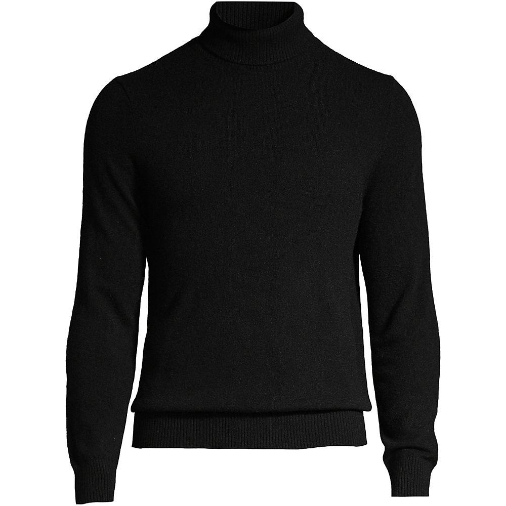 Kaschmir-Rollkragenpullover, Herren, size: regular, Schwarz, Kaschmir, by Lands' End