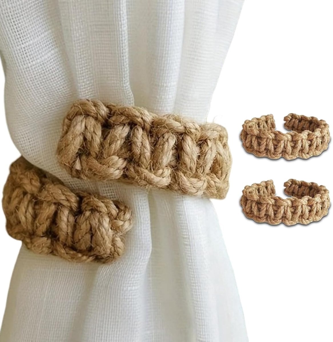 Bruine Boheemse Gordijn Embrasses - Gordijn Haken - 22,5 cm Lengte