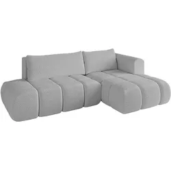 ECKSOFA Ottomane Rechts CLOUD-L 280x185x90 Hellgrau Bouclé