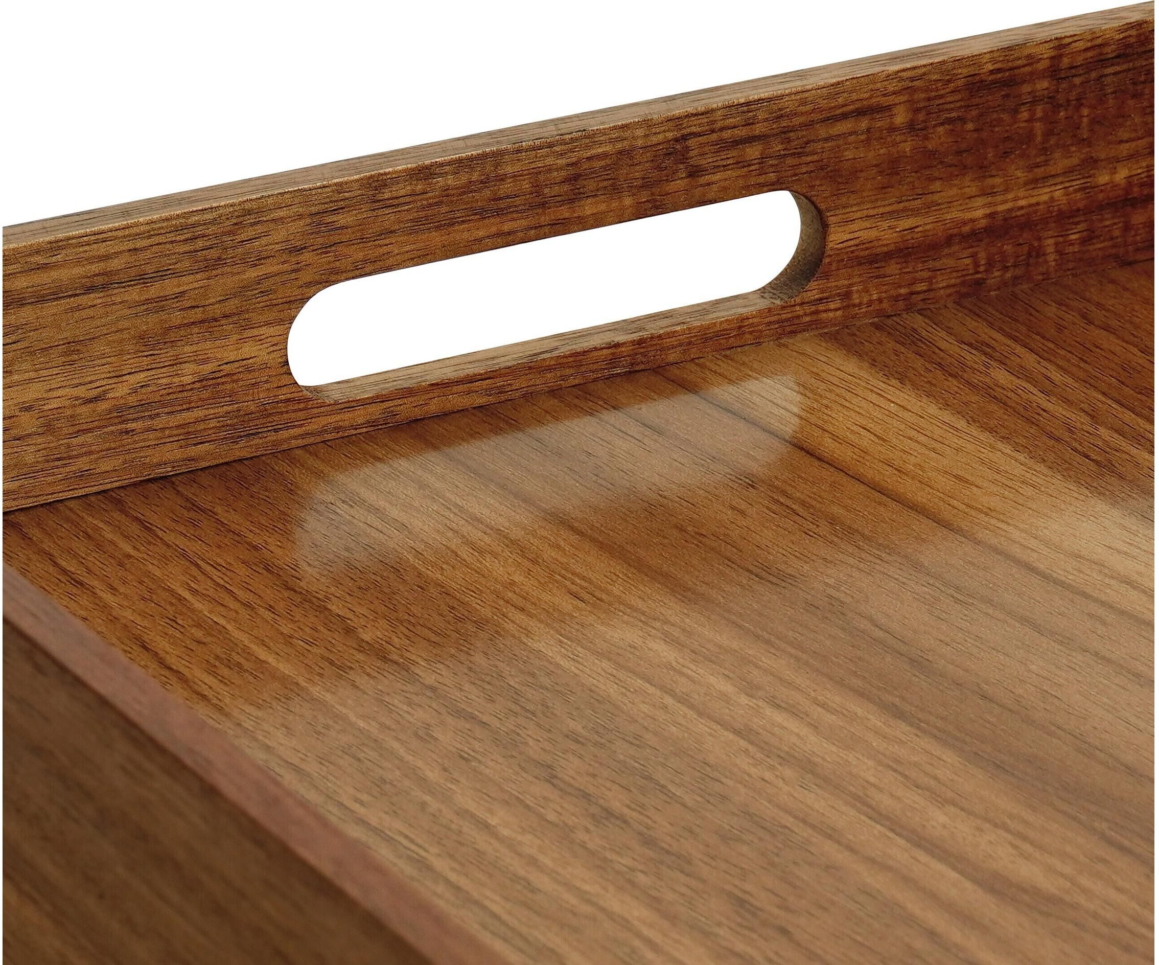 Tablett RELAXDAYS, braun, Holz, Tabletts, Tablett braun Einheitsgröße