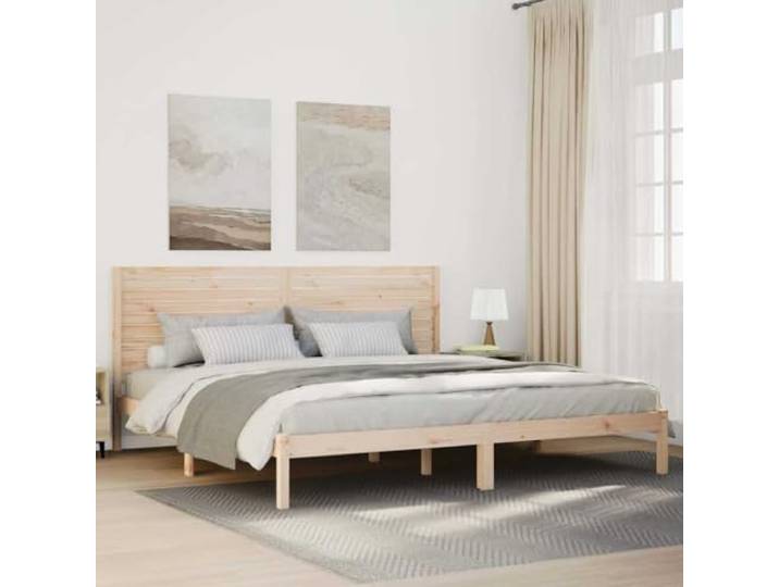 RJPLMFV Bettgestell, 180 x 210 cm, Massivholz, Kiefer Mit Kopfteil, Lattenrost inklusive, Stauraum unter dem Bett, robuste Füße