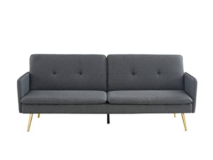 BAÏTA Adam Sofa, rechts, ausziehbar, 3-Sitzer, Stoff, Anthrazit, 203,5 x 87,5 x 82 cm