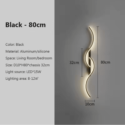 Inspire Essentials Modern LED Wall Lamp Minimalist Bedside Wall Light Long Strip Indoor Sconce c cool White
