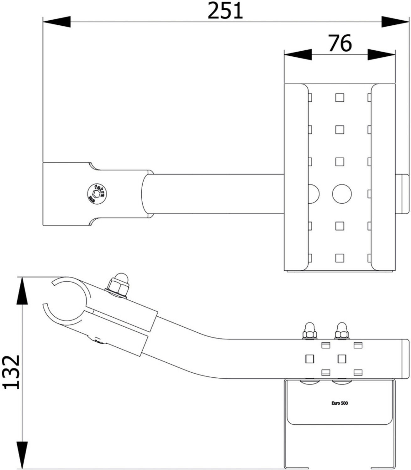 fetra Flaschenhalterung für Euro-Flaschen500ml - Stellfläche (BxT): 70 x 55 mm (1393-E0500)