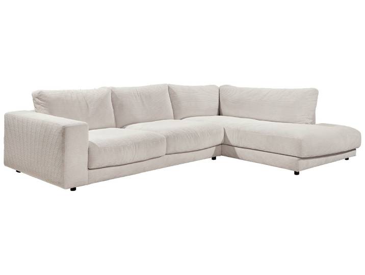 Lounge Handmade Ecksofa LH-SAMBIA, Weiß, Cord