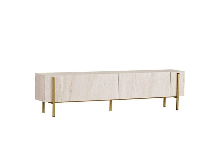 Mid.you Tv-Element, Gold, Elfenbein, 180x45x30 cm, Wohnzimmer, TV Möbel, TV-Racks