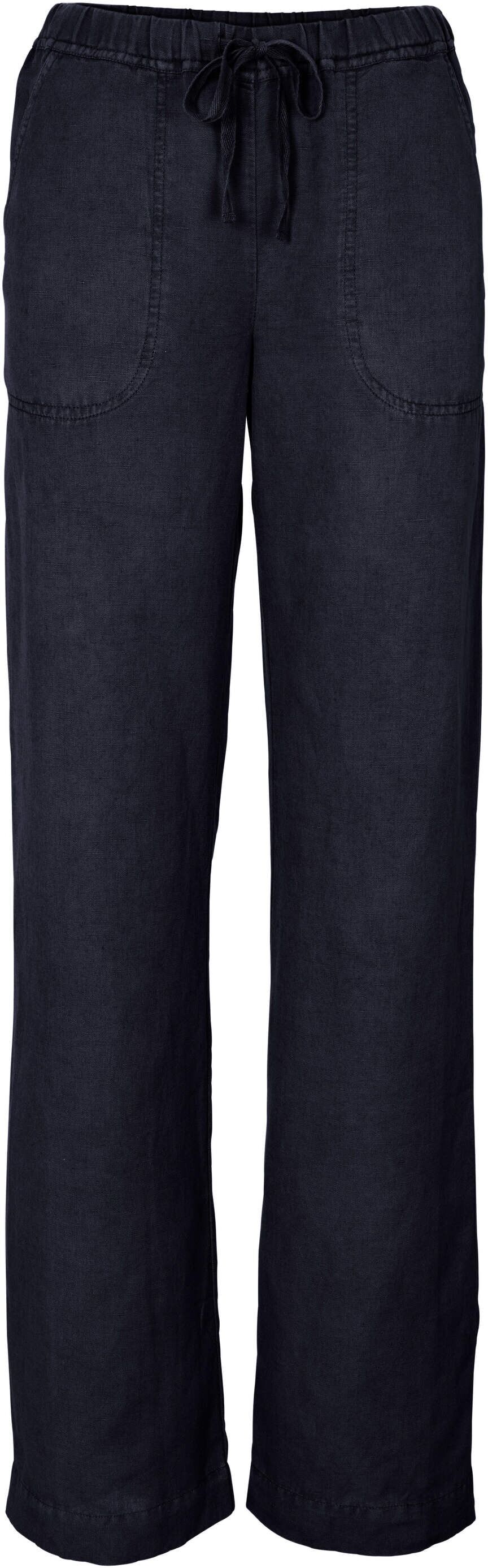 Palazzohose HEINE "Hose Schlupfhose mit weitem Bein", Damen, Gr. 17, K-Gr, blau (marine), Modisch, Hosen Palazzohose