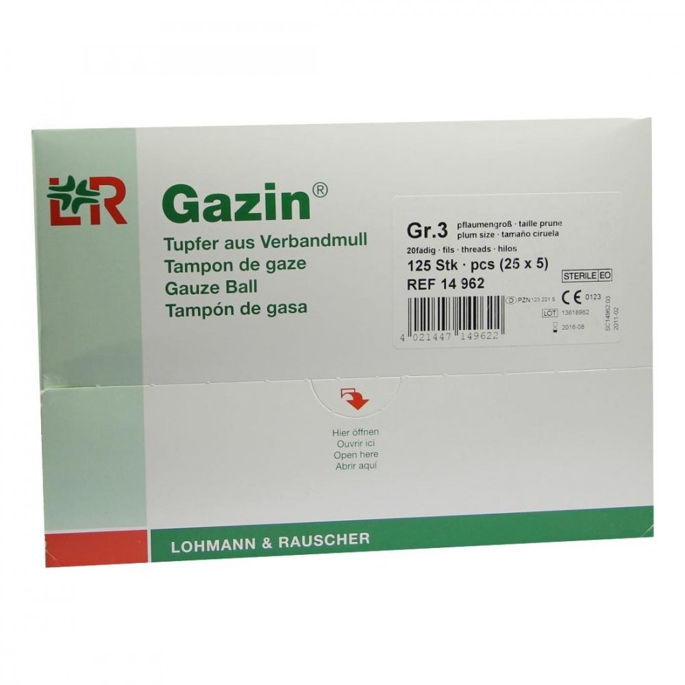 Lohmann & Rauscher GmbH & Co.KG Gazin Tupfer pflaum.steril 2+3 Schutzr.o.r.k.f 01232215