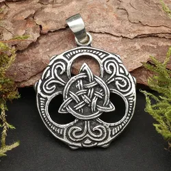 Drachensilber Keltischer Schmuck Kettenanhänger 925 Silber Tris Shild - Silber
