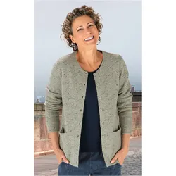 Yak-Mix-Strickjacke in Melange grau in Größe 52/54 von DW-Shop, Grau, 52/54