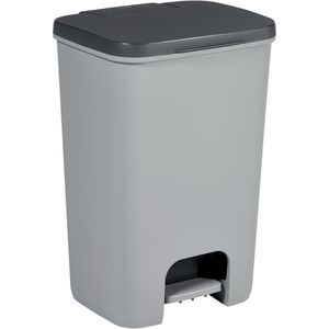Curver Mülleimer Essentials, grau, aus Kunststoff, 40 Liter