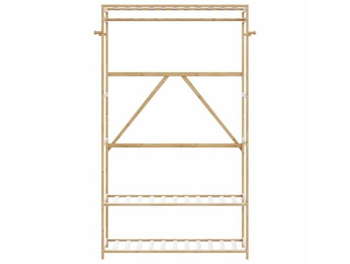 Portant penderie port-manteau Porte-vêtement avec étagères 110x40x175 cm bambou - shop68049810