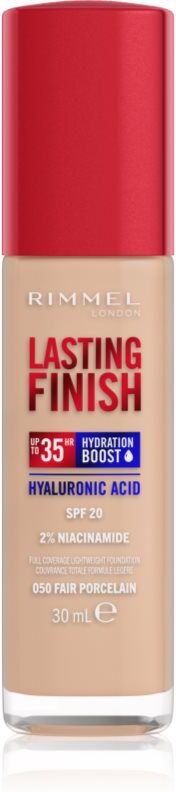 Rimmel Lasting Finish 35H Hydration Boost hydrating foundation SPF 20 shade 050 Fair Porcelain 30 ml