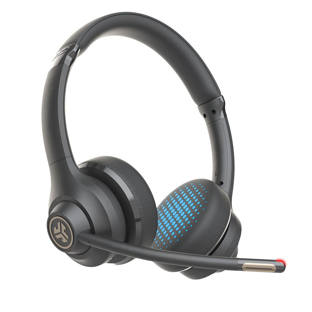JLab Go Work Ohraufliegender Bluetooth Kopfhörer kabelgebunden&kabellos 55 h Laufzeit USB Typ-C (Schwarz/Blau) IEUHBGOWORKRBLK4