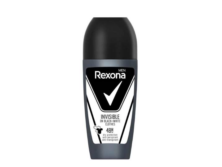 Rexona deo roll-on mannen onzichtbaar zwart &amp; wit 50 ml