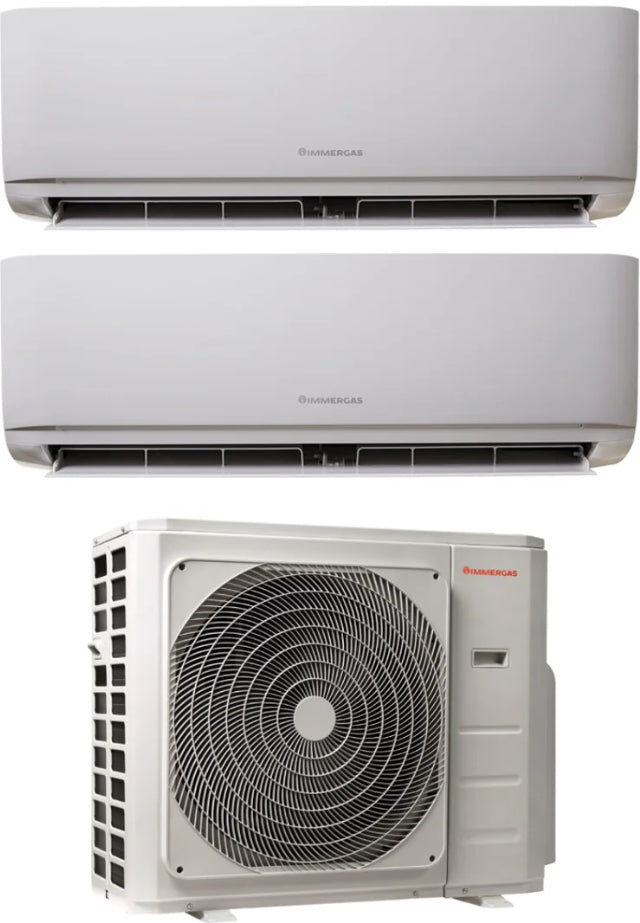 Immergas Condizionatore Climatizzatore Dual Split Inverter R-32 Serie Thor 12000+12000 Con 18 DUAL BTU Wi-Fi Optional