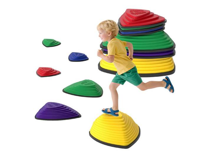 FELIXLEO Stapelspielzeug 6er Set Trittsteine, rutschfestes Design, für drinnen & draußen, Bunt, (1-tlg)