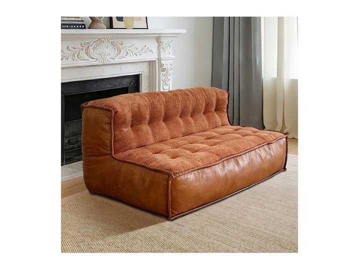 Odikalo 2-Sitzer Sofas wohnzimmer Loungesofa mit Schlaffunktion, Elegantes Zweisitzer-Sofa mit geschwungener geknöpfter Rückenlehne und platzsparendem Profil–ideal für gemütliche Wohnzimmer und moderne Interieurs.