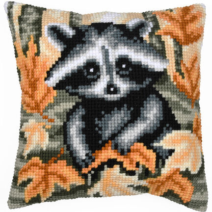Kreuzstichkissen "Waschbär"