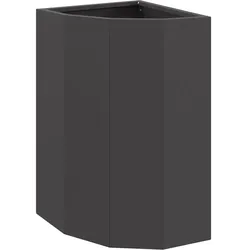 Helloshop26 - Moderner Eckpflanzkasten für den Außenbereich 30 x 30 x 50 cm optimiert für Terrassen aus schwarzem Stahl