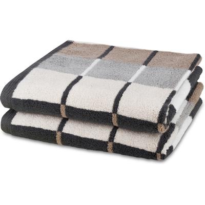 Handtücher ROSS "Three Stars 9042", grau (anthrazit), B:50cm L:100cm, Frottier, Frottier, Handtücher, 100% Baumwolle, made in Germany