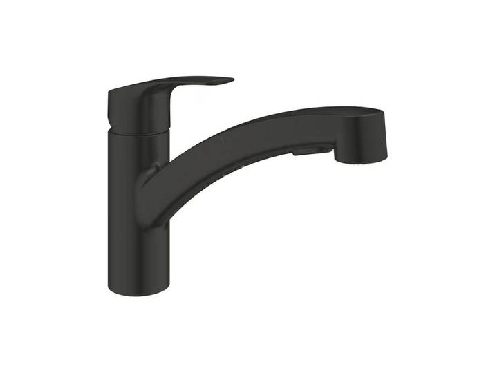 Grohe Küchenarmatur Eurosmart Küche flacher Auslauf Dualbrause matt black